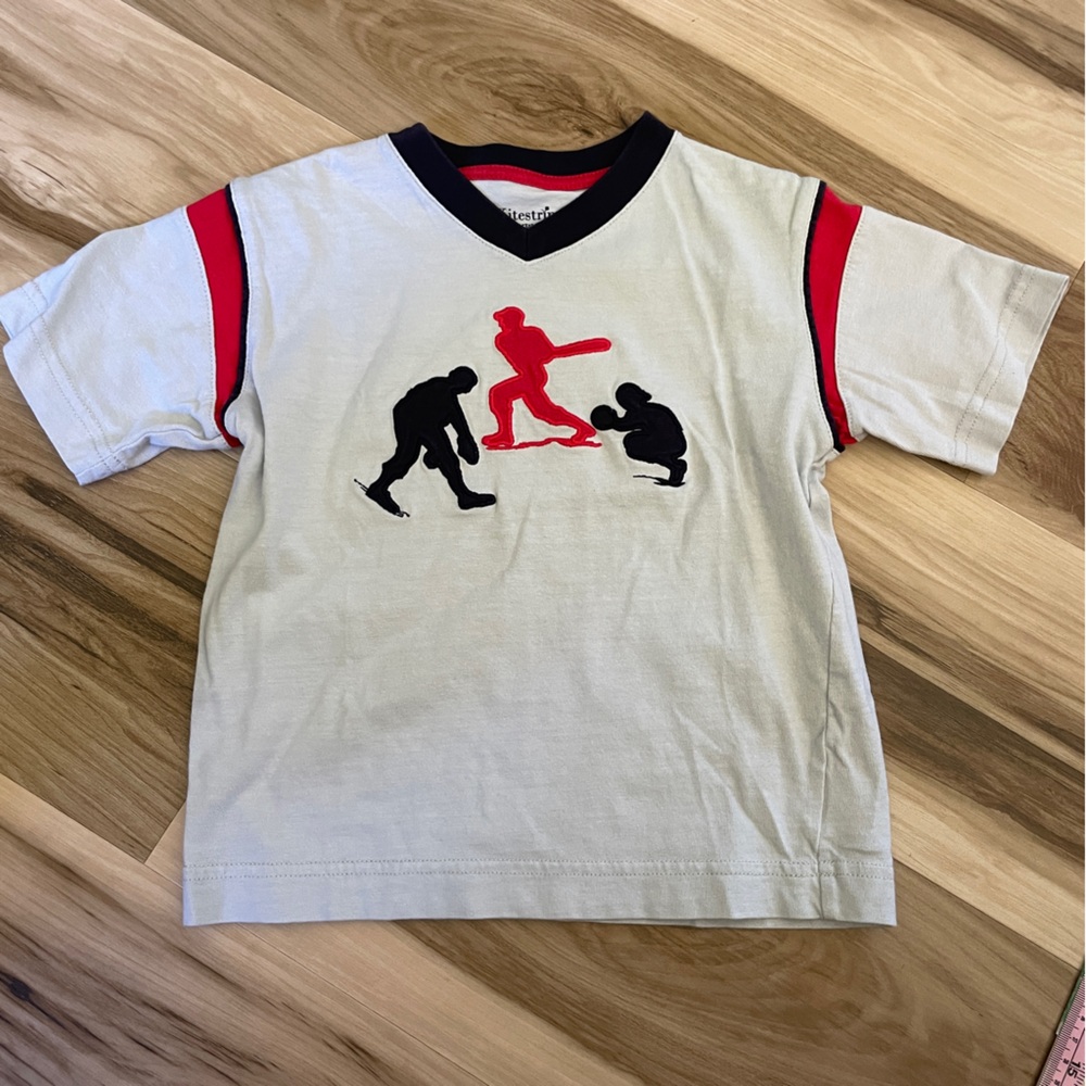 Hartstrings Tee Shirt Baseball Motif details on shoulders and Appliqué 4…